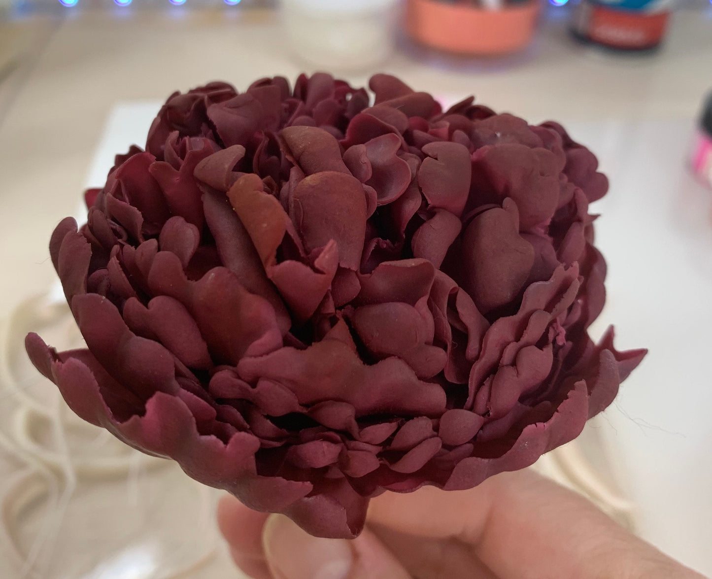 Realistic Flexible Sugar Paste Peony, Realistic Gumpaste Cake Decorations | Ruffled Peony | Wedding Cake