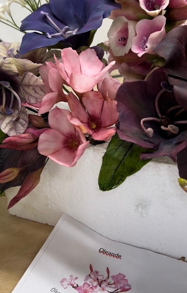 Handmade Oleander flower/Adelfas flores, Realistic, flexible paste, Edible, Gumepaste Cake Topper, Wedding Cake Flowers, Fondant , Any Color