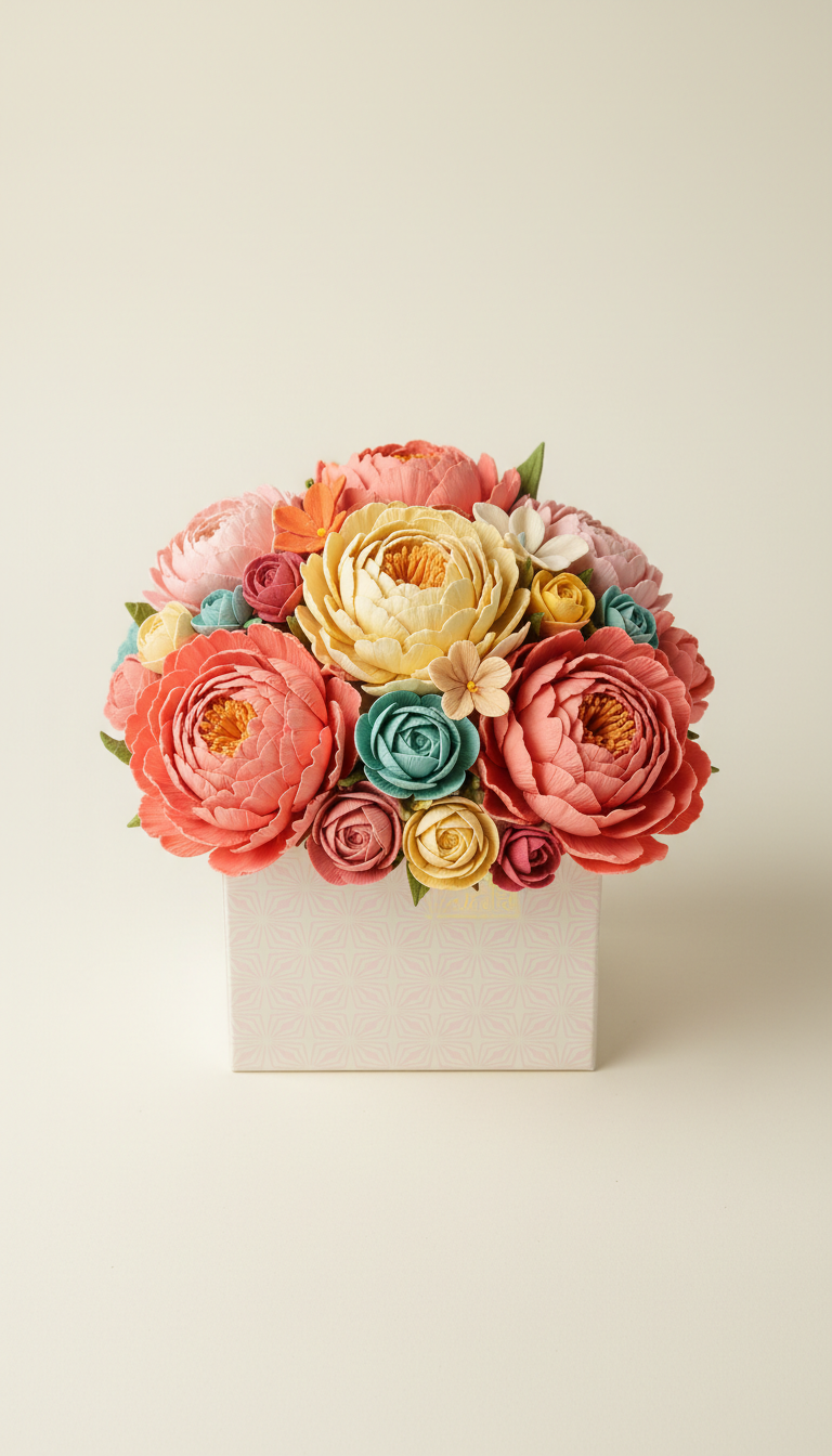 Coral Peony Arrangement in Gift Box