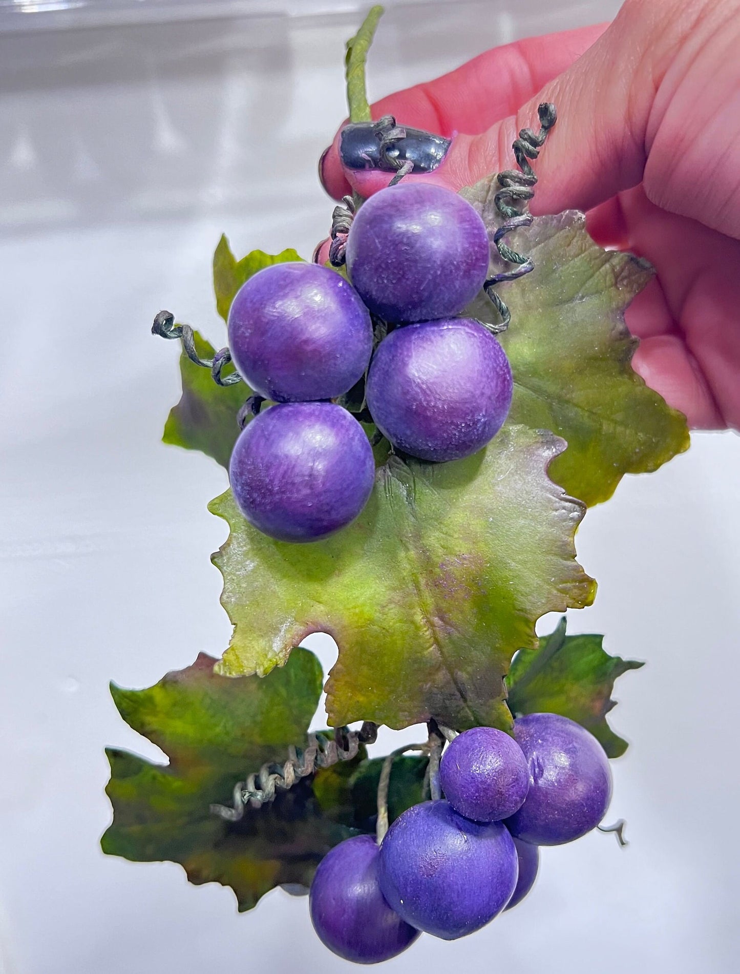 Realistic Gum Paste Grape Cake Topper: Edible Wedding Decoration