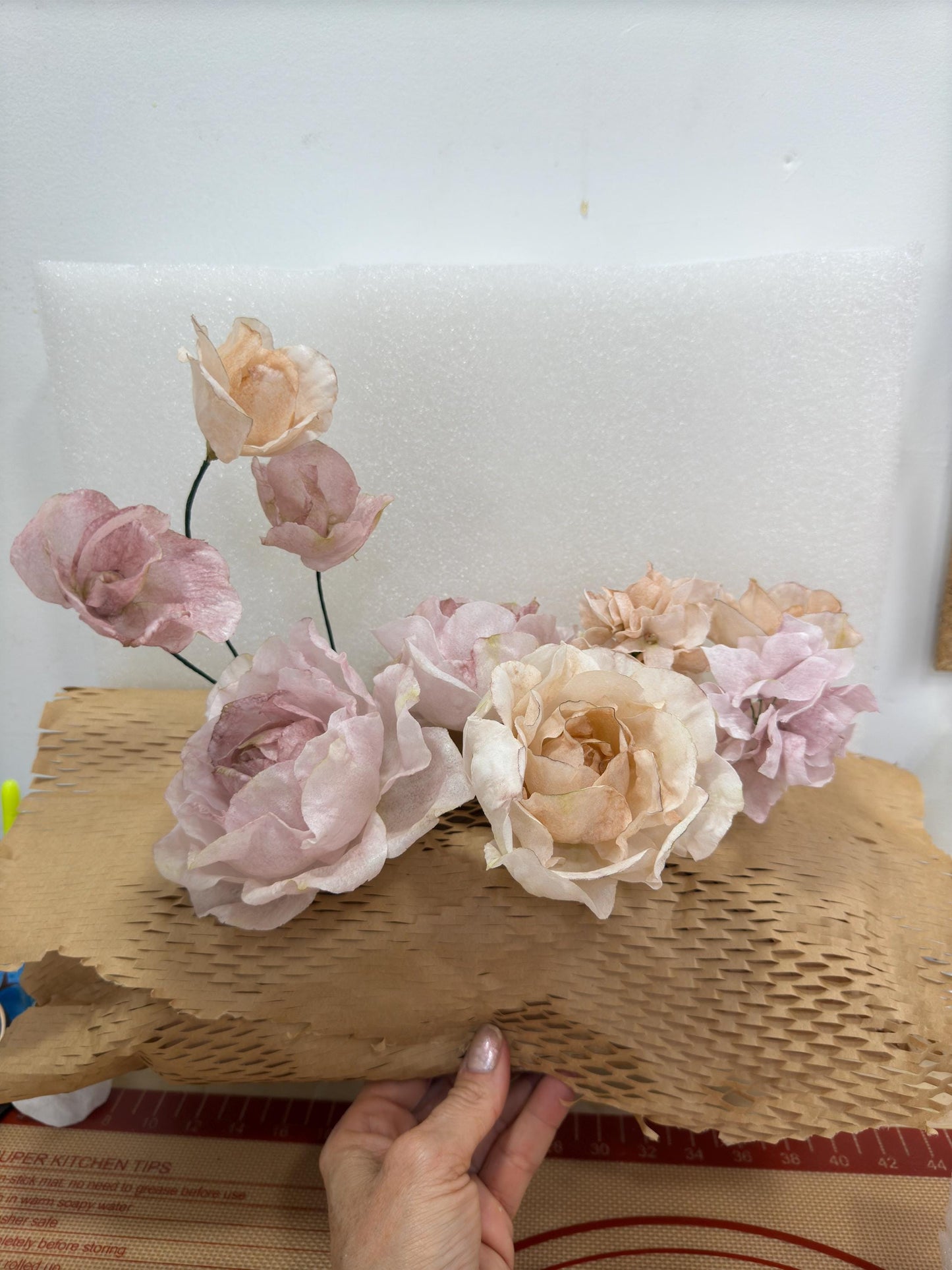 Wafer Paper Rose Cake Toppers: Vegan Wedding Birthday Decor