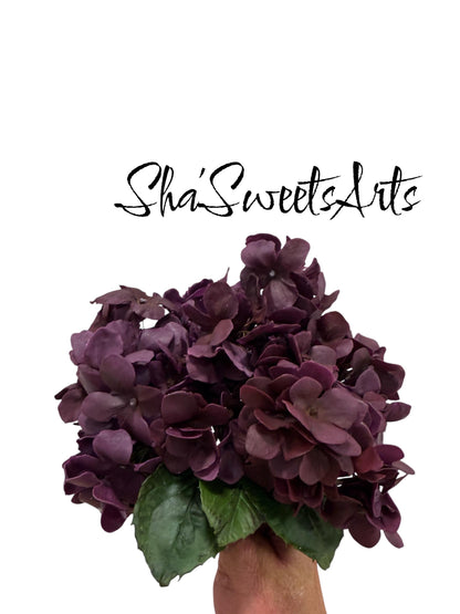 Handmade Edible Hydrangea Cake Toppers Flexible Sugar Flowers