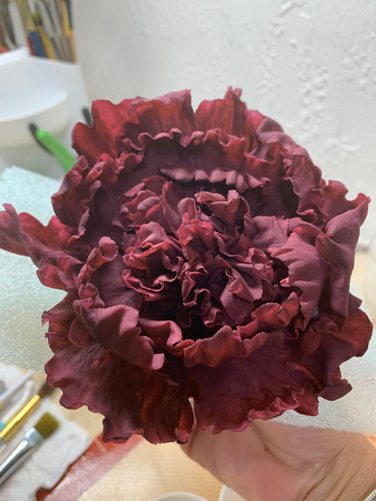 Realistic Flexible Sugar Paste Peony, Realistic Gumpaste Cake Decorations |  Ruffled Peony | Wedding Cake