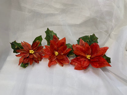 Edible Wafer Paper Poinsettia: Vegan Christmas Cake Topper