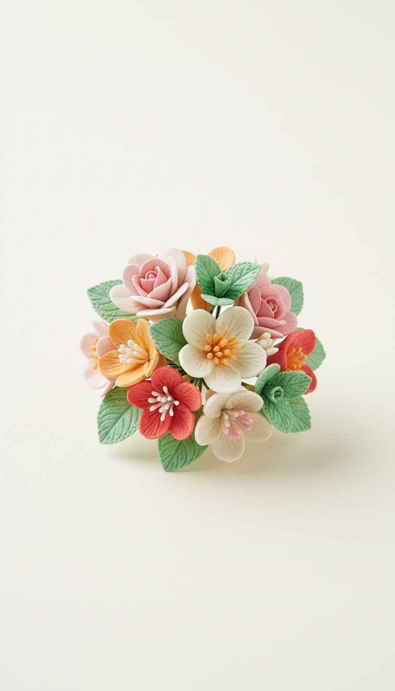 Mint Leaf Floral Spray Cake Topper