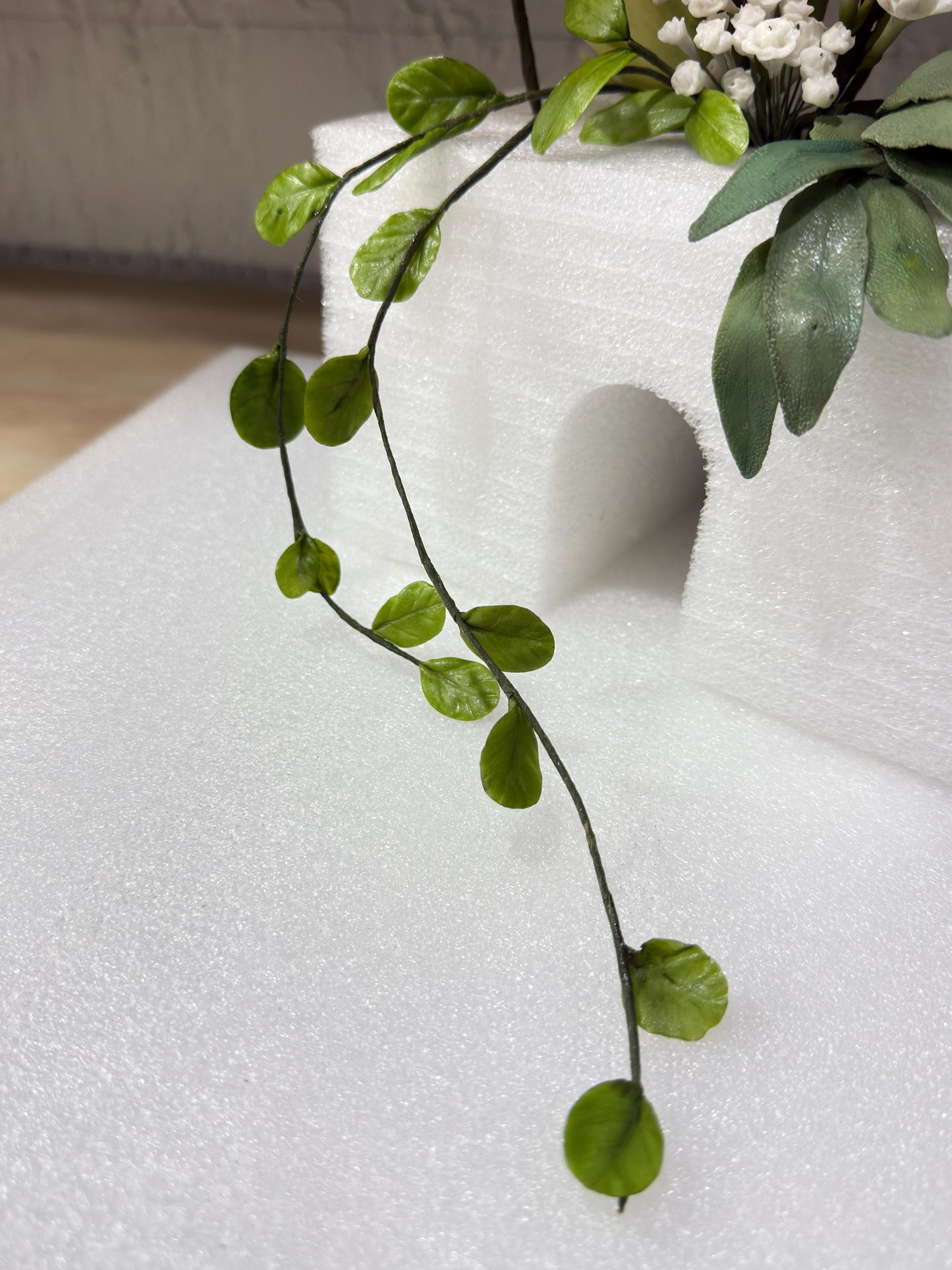 Edible Greenery String Cake Topper, 12" Long, Sugar Flowers, Birthday and Wedding Cake Decorations, Sugar Arts, Fondant cake