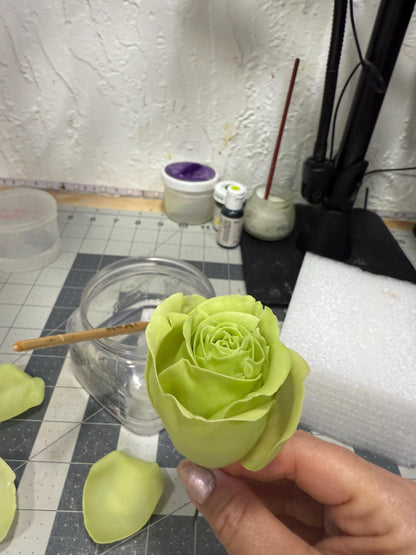 Edible Green Rose with Stephanoties Flowers, Cake Topper Arrangement, flexible Paste decorations/Gumepaste wedding and Birthday cake Topper