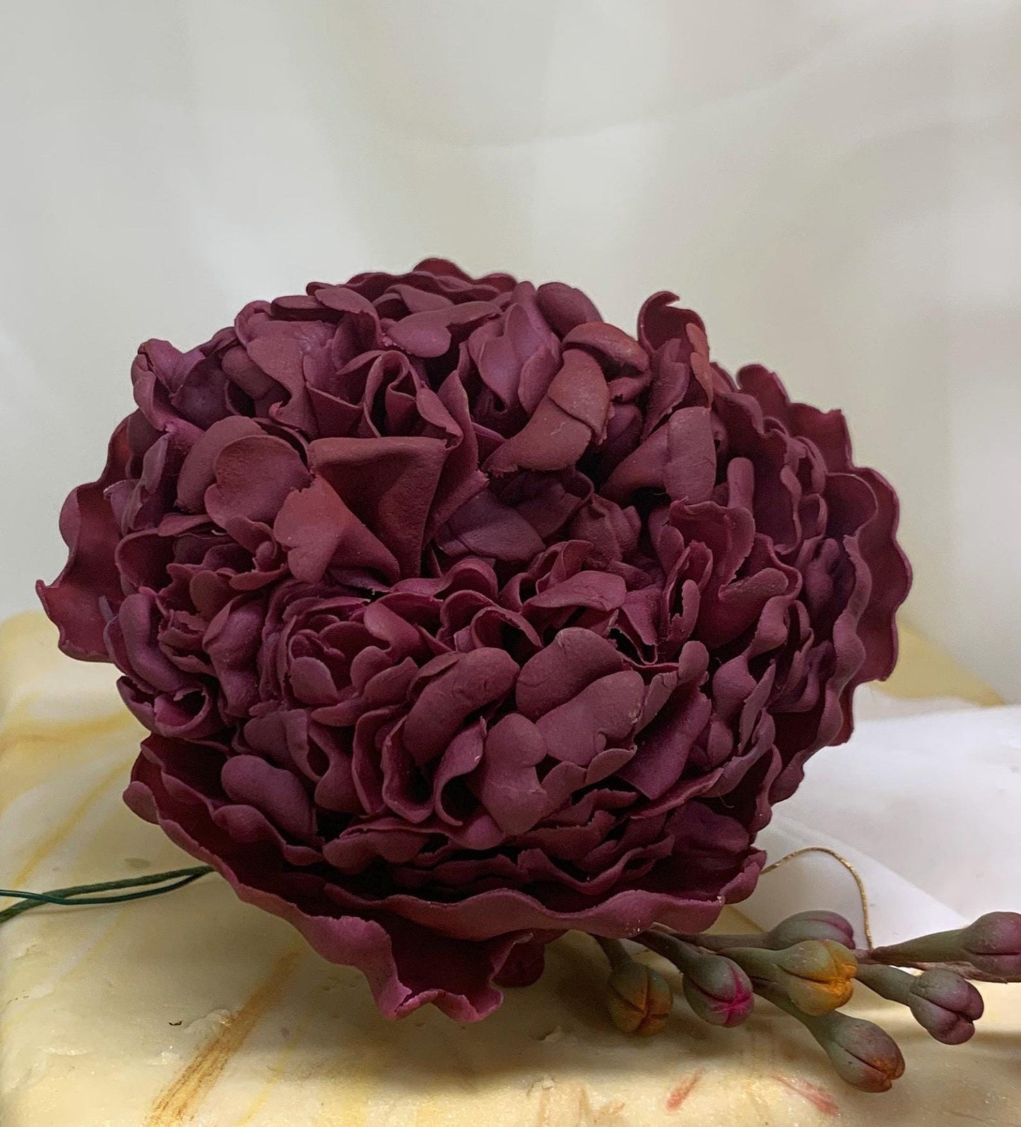 Realistic Flexible Sugar Paste Peony, Realistic Gumpaste Cake Decorations |  Ruffled Peony | Wedding Cake
