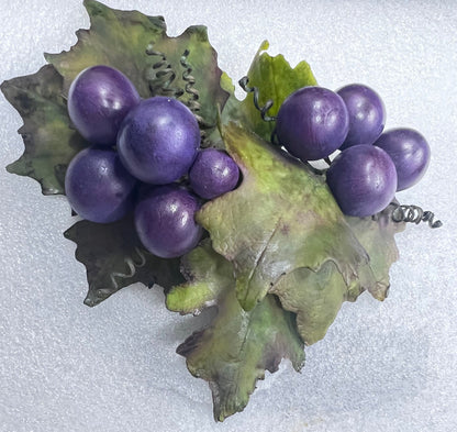 Realistic Gum Paste Grape Cake Topper: Edible Wedding Decoration