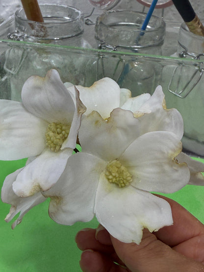 Edible Dogwood Flowers: Flexible Paste Cake Toppers, Set of 3