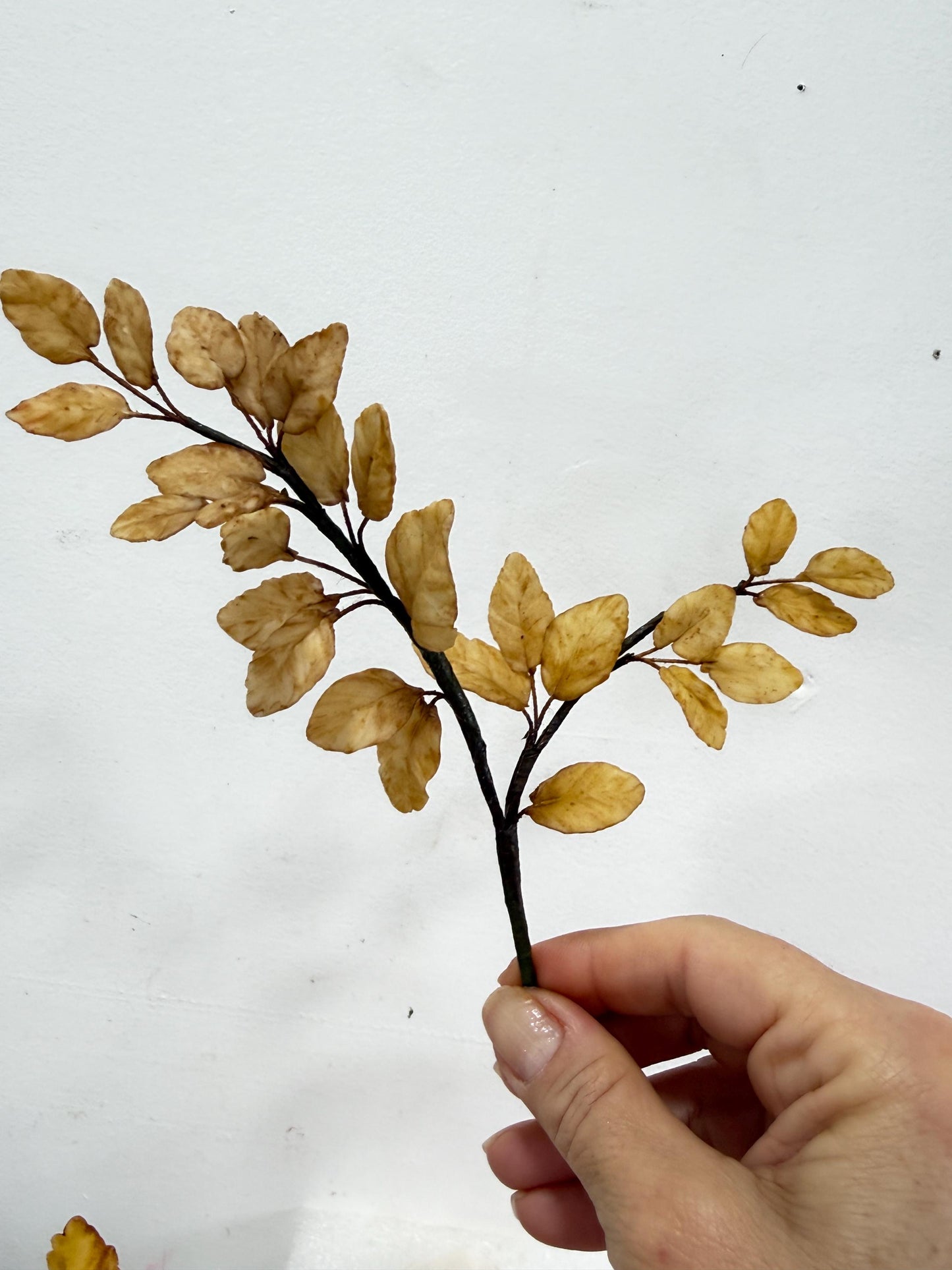 Edible, Flexible Sugar Paste small leaves filler branch   Cake Topper, weddings and birthday cake decoration, 12" Long