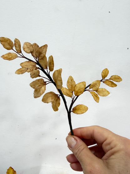 Edible, Flexible Sugar Paste small leaves filler branch   Cake Topper, weddings and birthday cake decoration, 12" Long