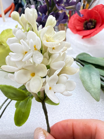 Edible Handmade Lilac Flowers Cake Toppers /Flexible Paste/gumpaste/ Fondant/ Birthday Wedding Cake decoration/sugar Flowers Decorations