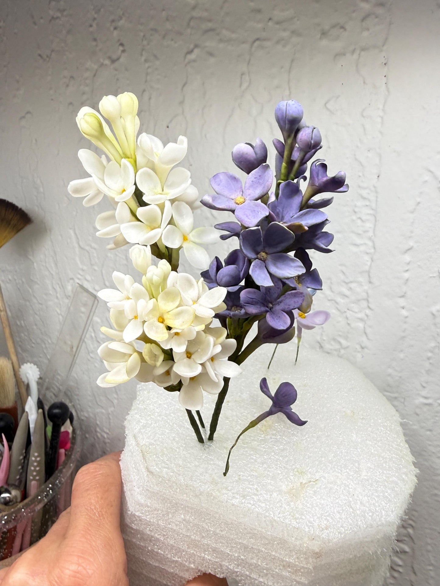Edible Handmade Lilac Flowers Cake Toppers /Flexible Paste/gumpaste/ Fondant/ Birthday Wedding Cake decoration/sugar Flowers Decorations