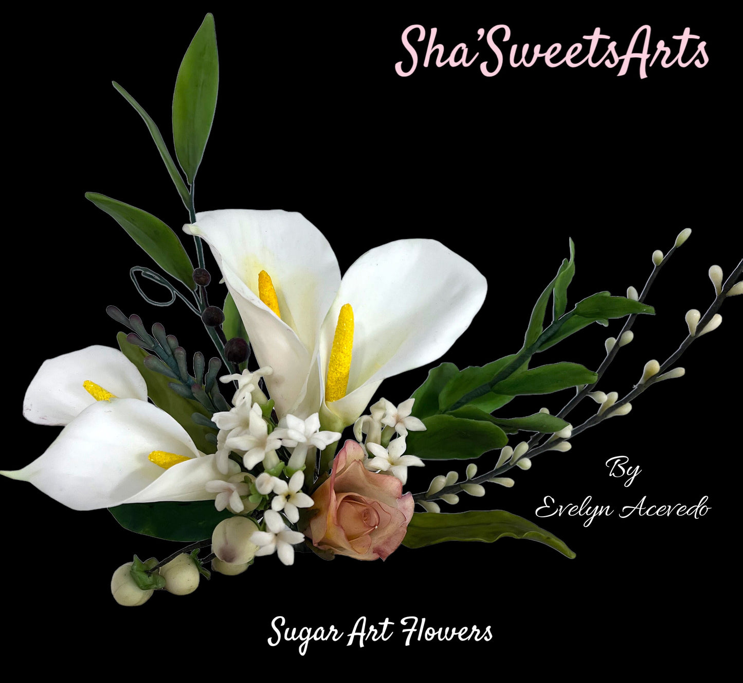 Edible Sugar Pussy Willow Filler Sterm, Handmade Cake Toppers, Flexible Paste