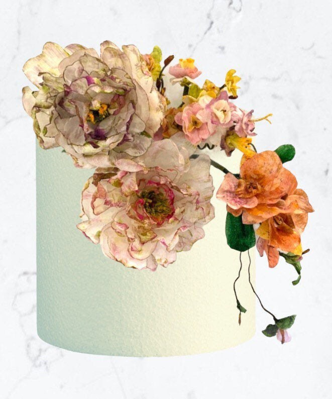Wafer Paper Peony Cake Toppers: Vegan Wedding & Birthday Decor