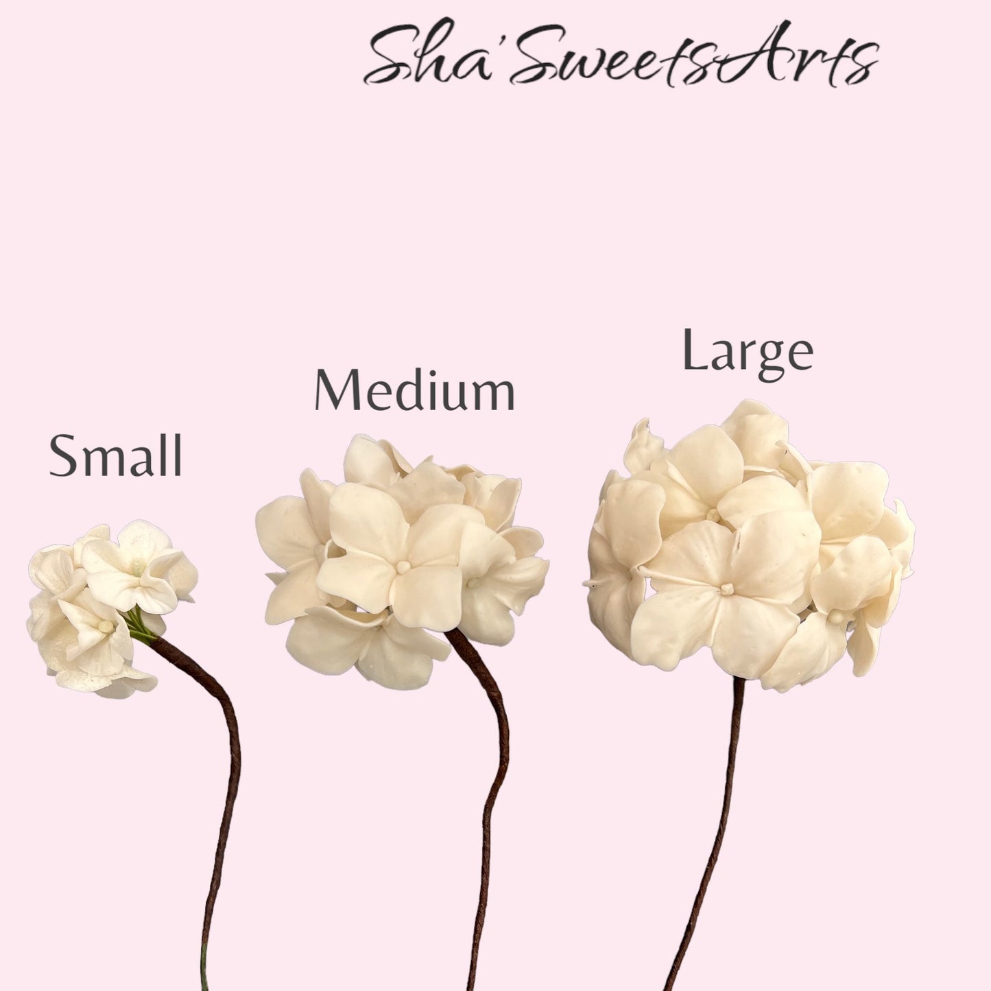 Handmade Edible Hydrangea Cake Toppers Flexible Sugar Flowers