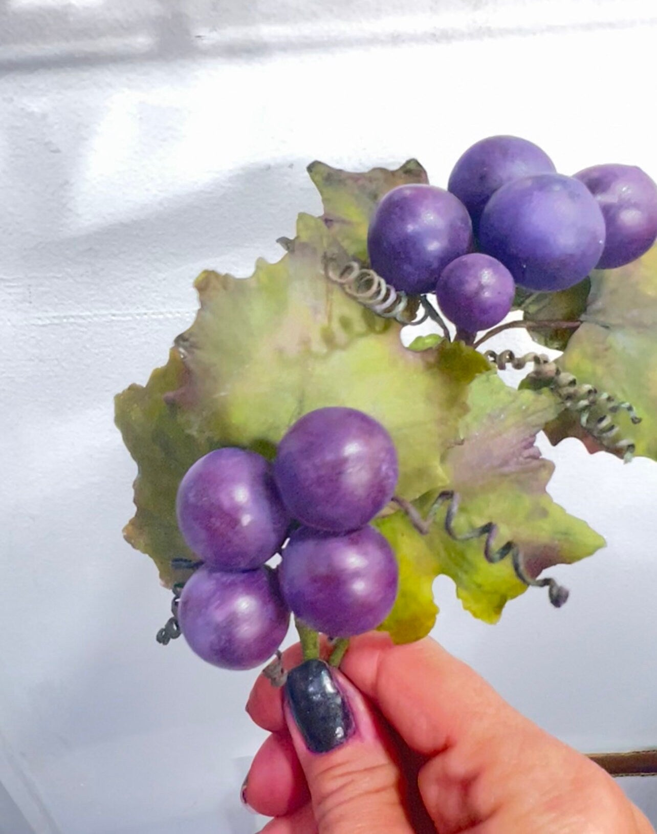 Realistic Gum Paste Grape Cake Topper: Edible Wedding Decoration