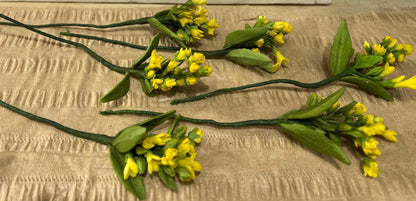 Edible Goldenrod Flower Bunch: Handmade Fondant Cake Topper