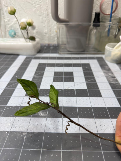 Edible Sugar Flower Branch Spray, Cake Topper Greenery, 12" Long