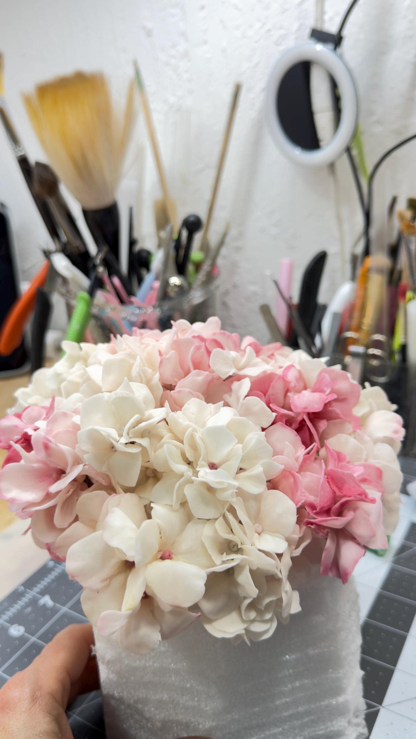 Sugar Hydrangeas bunches Cake Topper, Handmade Gum Paste Flower, Wedding Cake Decoration, Realistic Sugar Flower, Flexible Sugar Flower