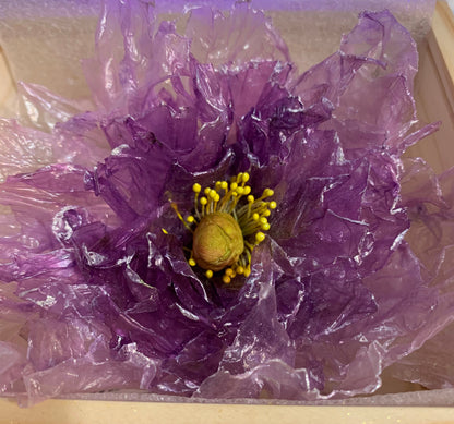 Handmade Rice Paper Peony Cake Topper: Edible Vegan Flower Decor