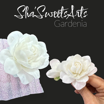 Edible Gardenia Sugar Flower Cake Topper | Handmade Flexible & Durable Flower | Realistic Wedding Cake Decoration | Safe for Shipping