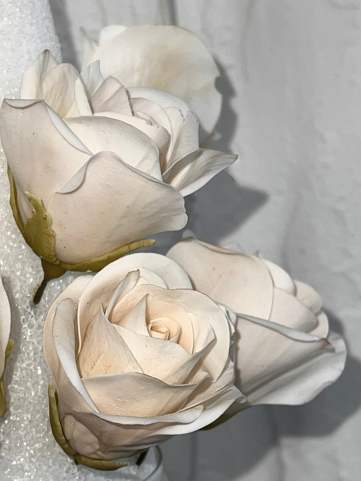 Edible Light Pink Sugar Roses, Handmade Flexible Paste Cake Toppers