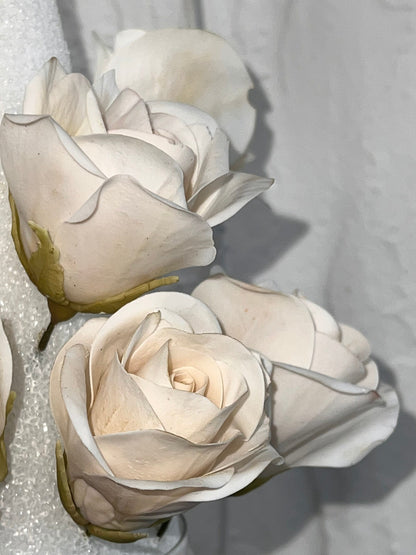 Edible Light Pink Sugar Roses, Handmade Flexible Paste Cake Toppers