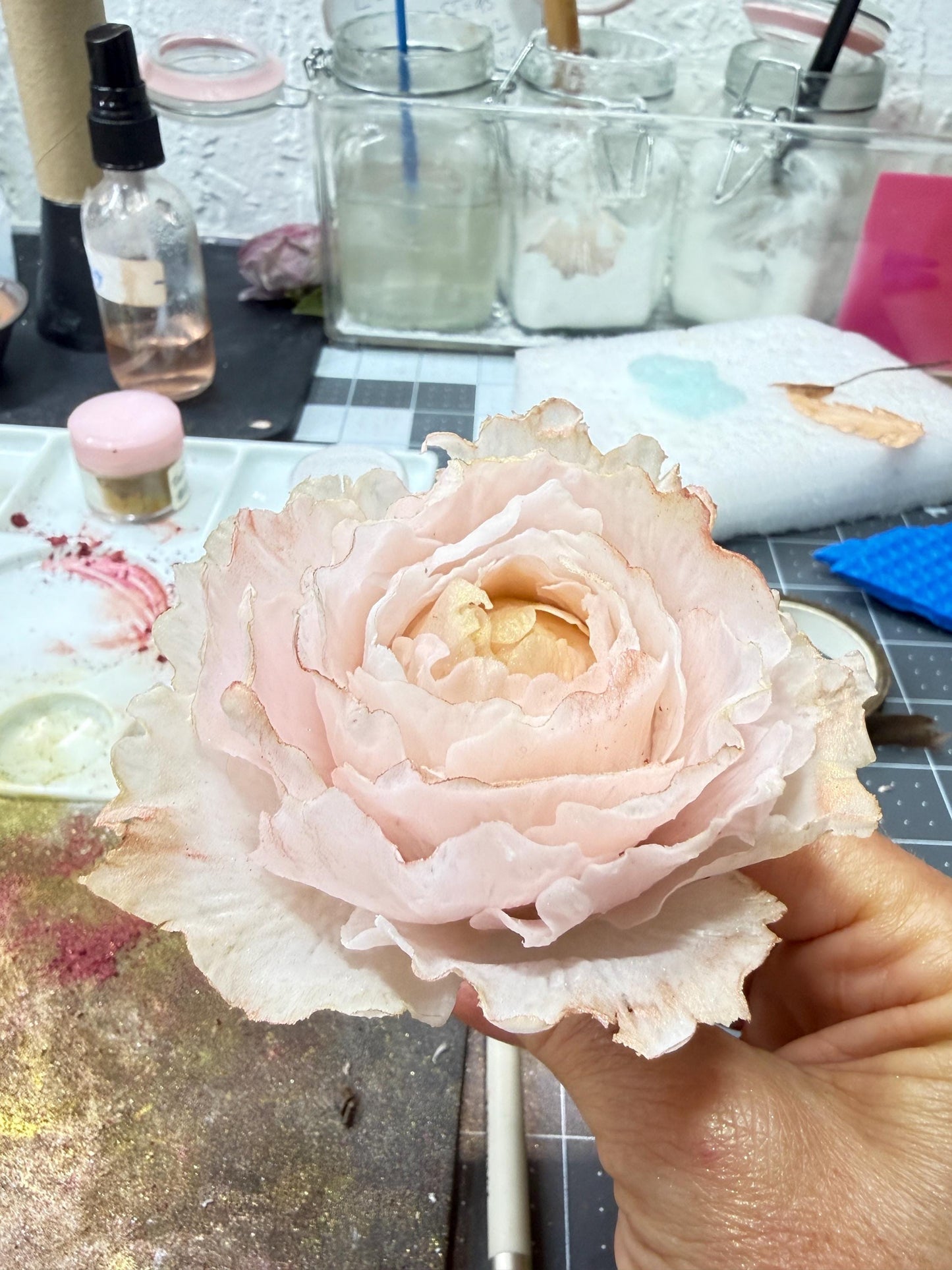 Realistic Flexible Sugar Paste Peony, Realistic Gumpaste Cake Decorations |  Ruffled Peony | Wedding Cake