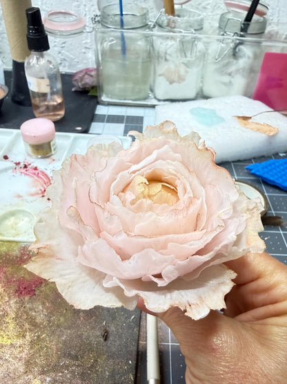 Realistic Flexible Sugar Paste Peony, Realistic Gumpaste Cake Decorations |  Ruffled Peony | Wedding Cake
