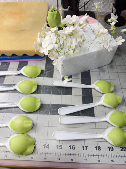 Edible Green Rose with Stephanoties Flowers, Cake Topper Arrangement, flexible Paste decorations/Gumepaste wedding and Birthday cake Topper