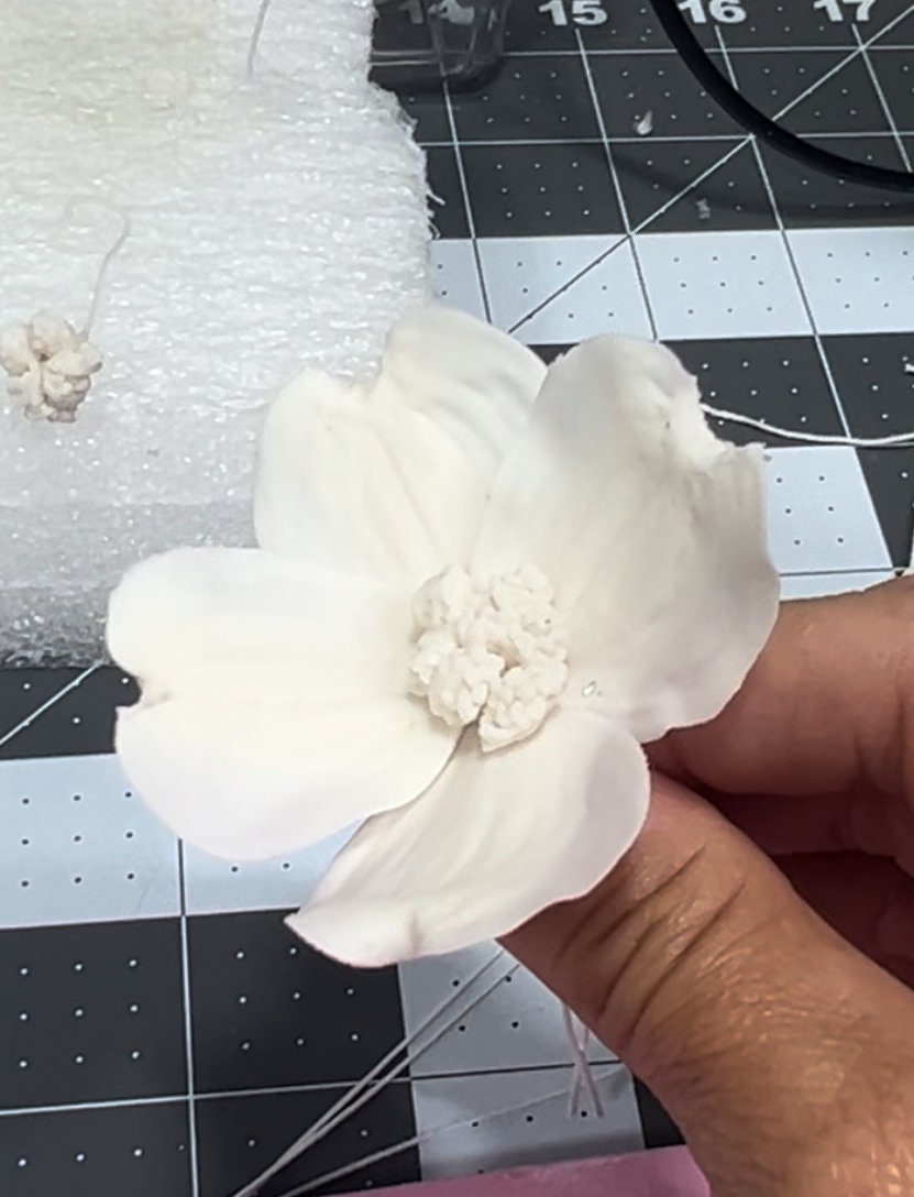 Edible Dogwood Flowers: Flexible Paste Cake Toppers, Set of 3
