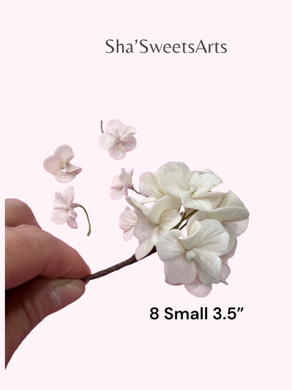 Handmade Edible Hydrangea Cake Toppers Flexible Sugar Flowers