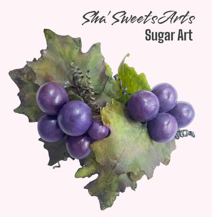 Realistic Gum Paste Grape Cake Topper: Edible Wedding Decoration