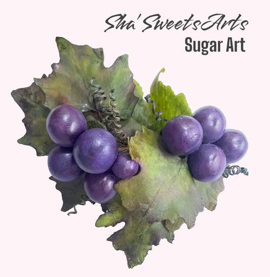 Realistic Gum Paste Grape Cake Topper: Edible Wedding Decoration