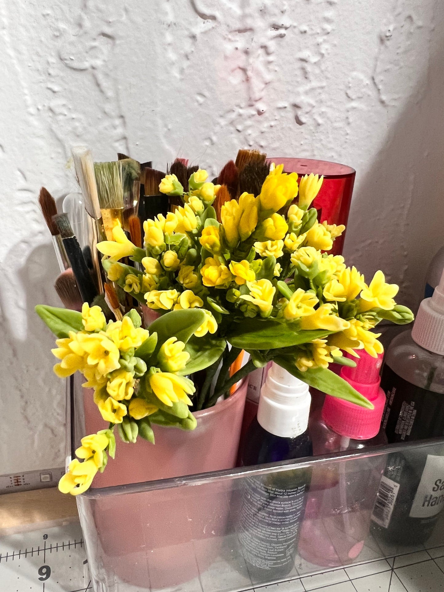Edible Goldenrod Flower Bunch: Handmade Fondant Cake Topper