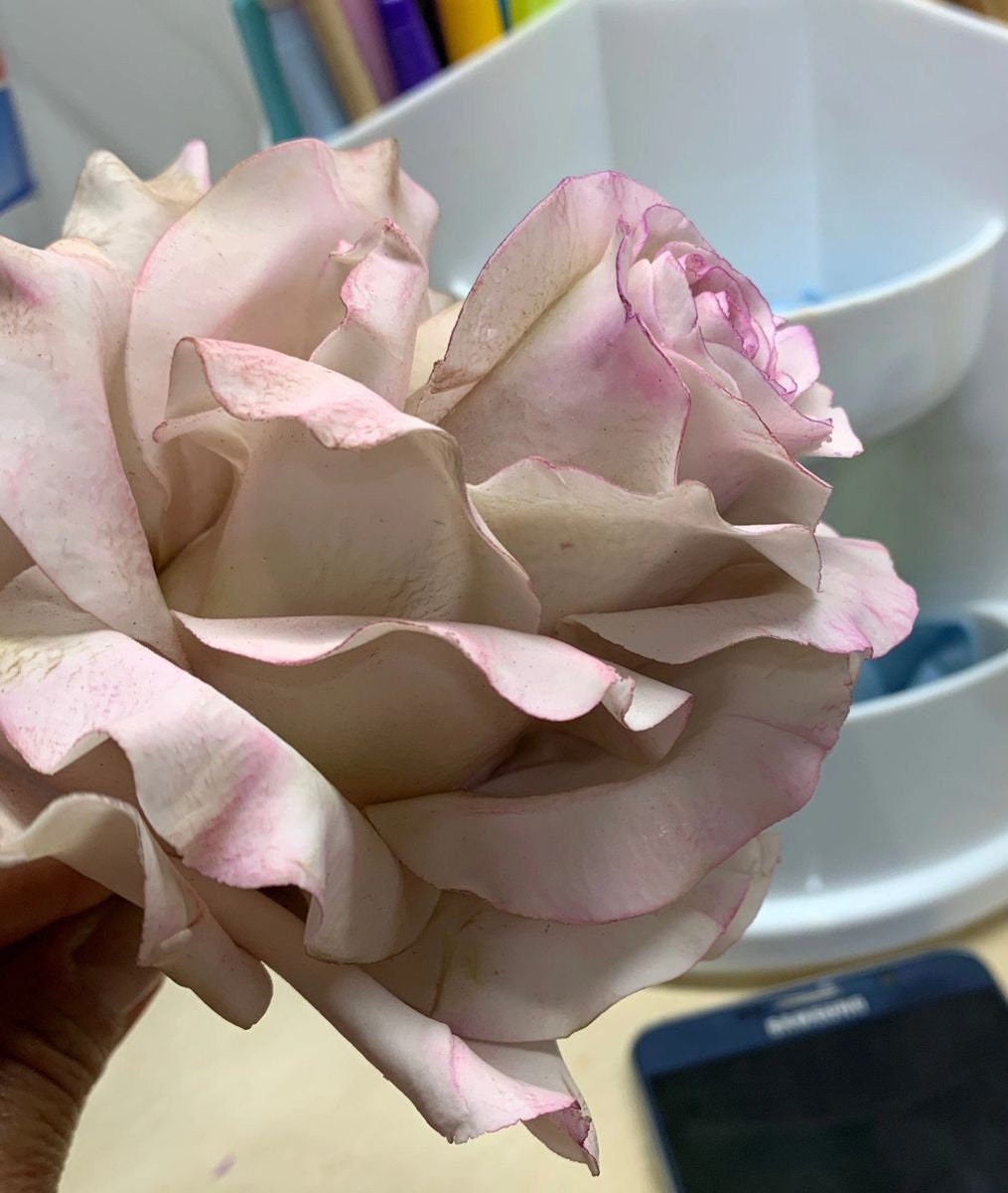 Handmade Edible Jumbo Rose Cake Topper: Flexible Vegan Paste Flower (7-7.5")