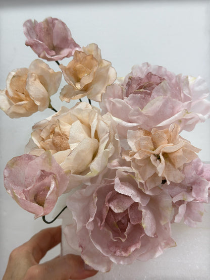 Wafer Paper Rose Cake Toppers: Vegan Wedding Birthday Decor