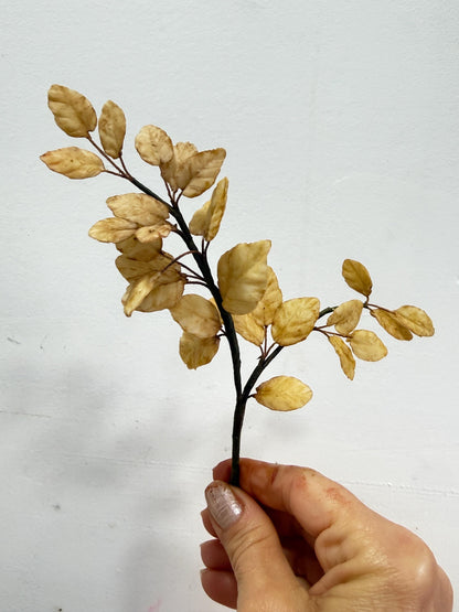 Edible, Flexible Sugar Paste small leaves filler branch   Cake Topper, weddings and birthday cake decoration, 12" Long