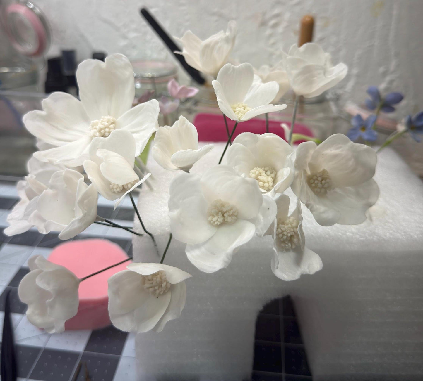 Edible Dogwood Flowers: Flexible Paste Cake Toppers, Set of 3