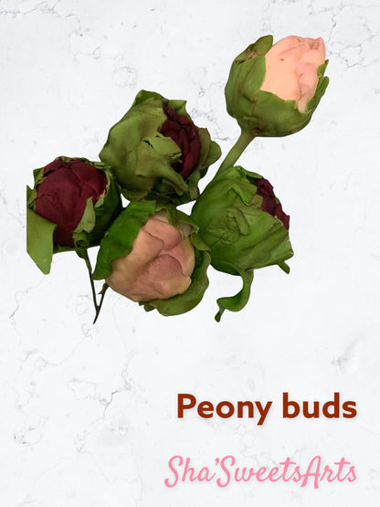 Edible Sugar Flower Cake Topper: Rose, Peony & Leaves Arrangement