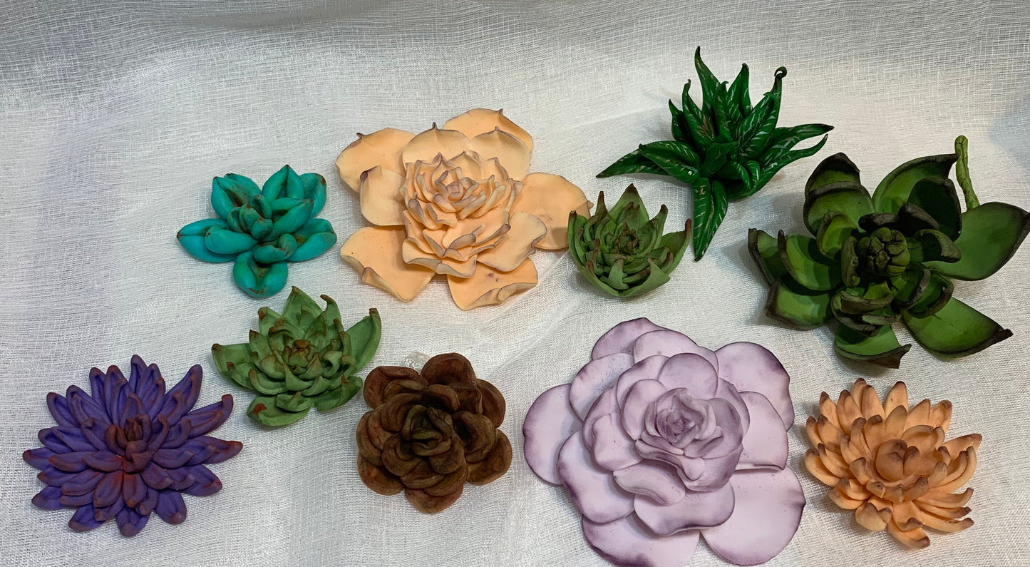 Edible Succulent Cake Toppers: Gum Paste Flowers, Wedding Cake Decorations