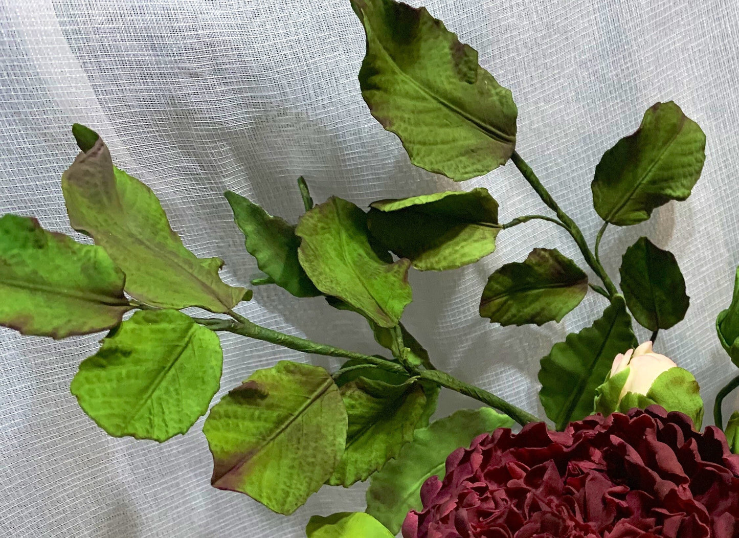 Gumpaste Rose Leaves Spray Cake Topper/ Wedding Cake Decorations|Edible Sugar Toppers