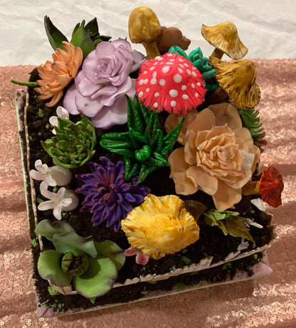 Edible Succulent Cake Toppers: Gum Paste Flowers, Wedding Cake Decorations