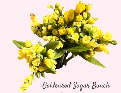 Edible Goldenrod Flower Bunch: Handmade Fondant Cake Topper